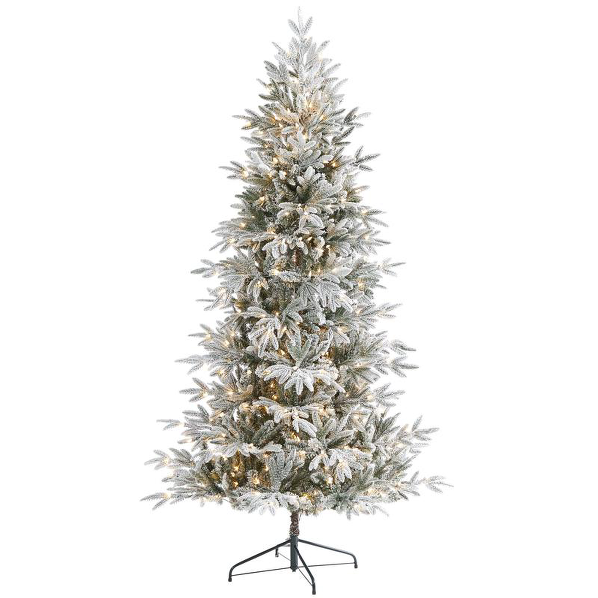 75 Flocked Manchester Spruce Artificial Christmas Tree with 450 Lights and 949 Bendable Branches