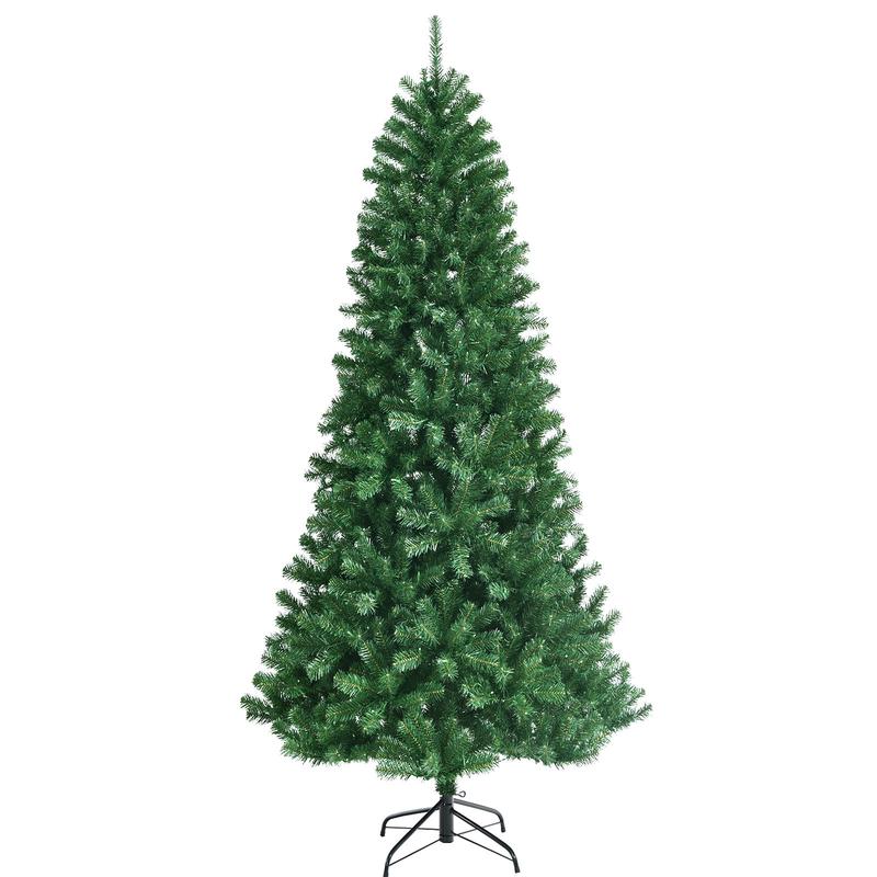 Artificial Hinged Christmas Tree, Remote LED Lights, 8', Green - Green
