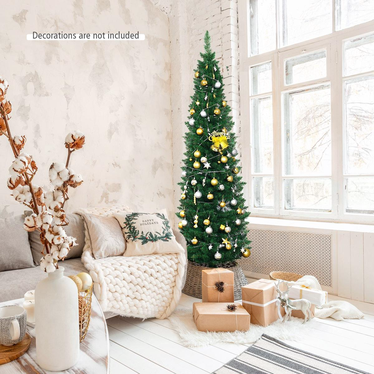 PVC  - 6' PVC Artificial Slim Pencil Christmas Tree-6'