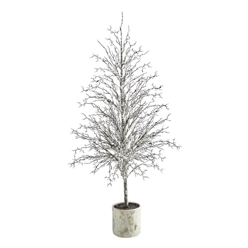 6 Snowed Twig Artificial Christmas Tree in Decorative Planter