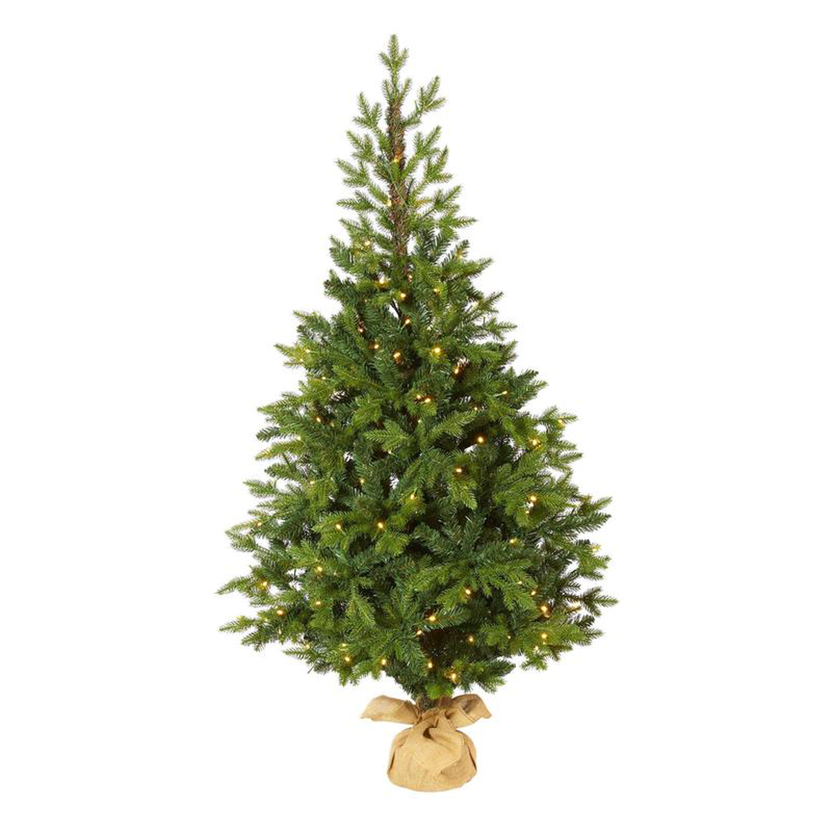 5 Fraser Fir Natural Look Artificial Christmas Tree with 190 Clear LED Lights a Burlap Base and 1217 Bendable Branches