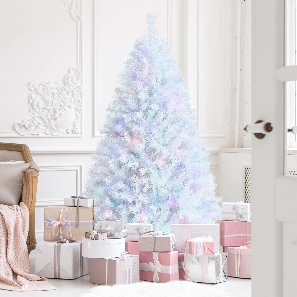 6  6 Feet Artificial Christmas Tree with Iridescent Branch Tips