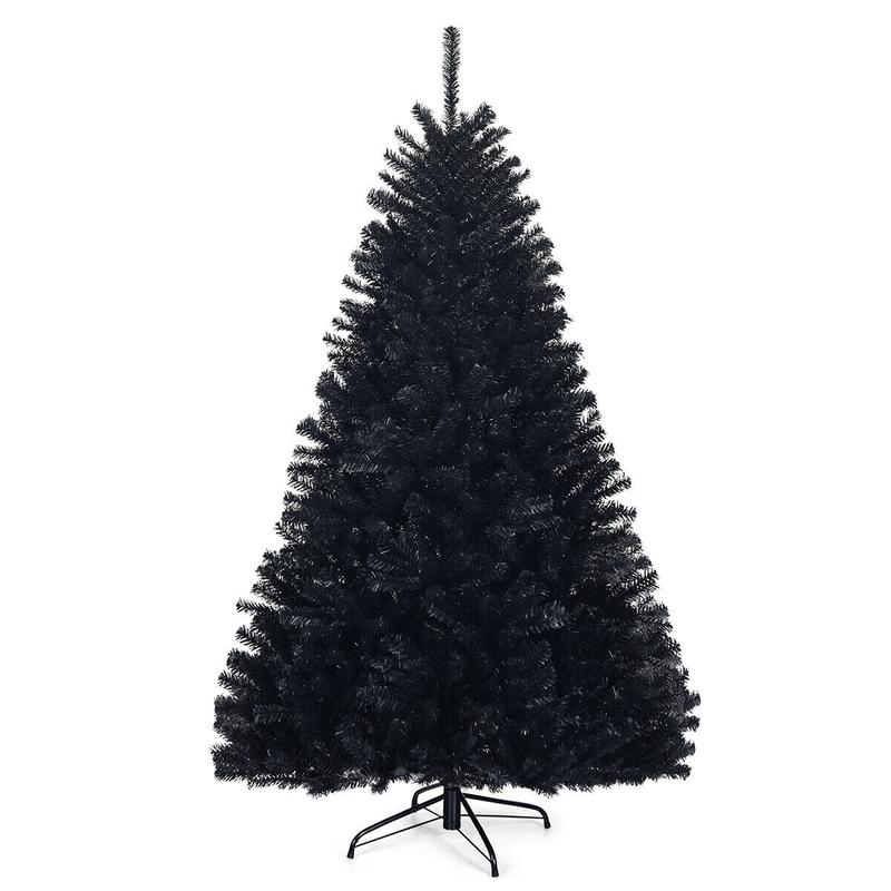 6 Feet Hinged Artificial Halloween Christmas Tree, Black