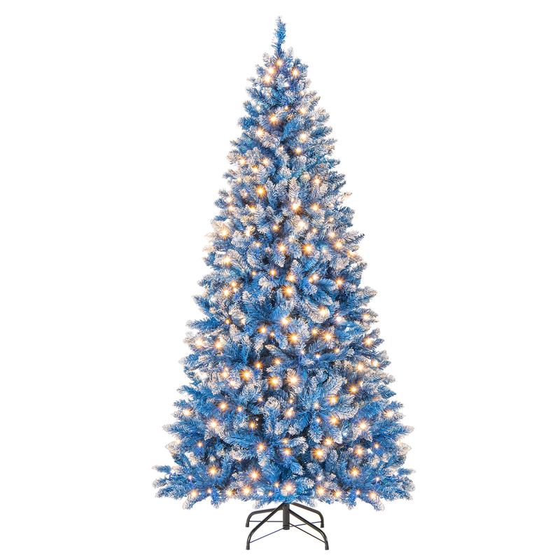 6 FT Artificial Christmas Tree, 767 Snowy Branch Tips, Blue
