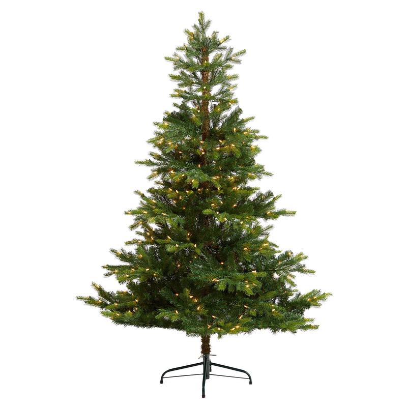 6 North Carolina Spruce Artificial Christmas Tree with 350 Clear Lights and 631 Bendable Branches