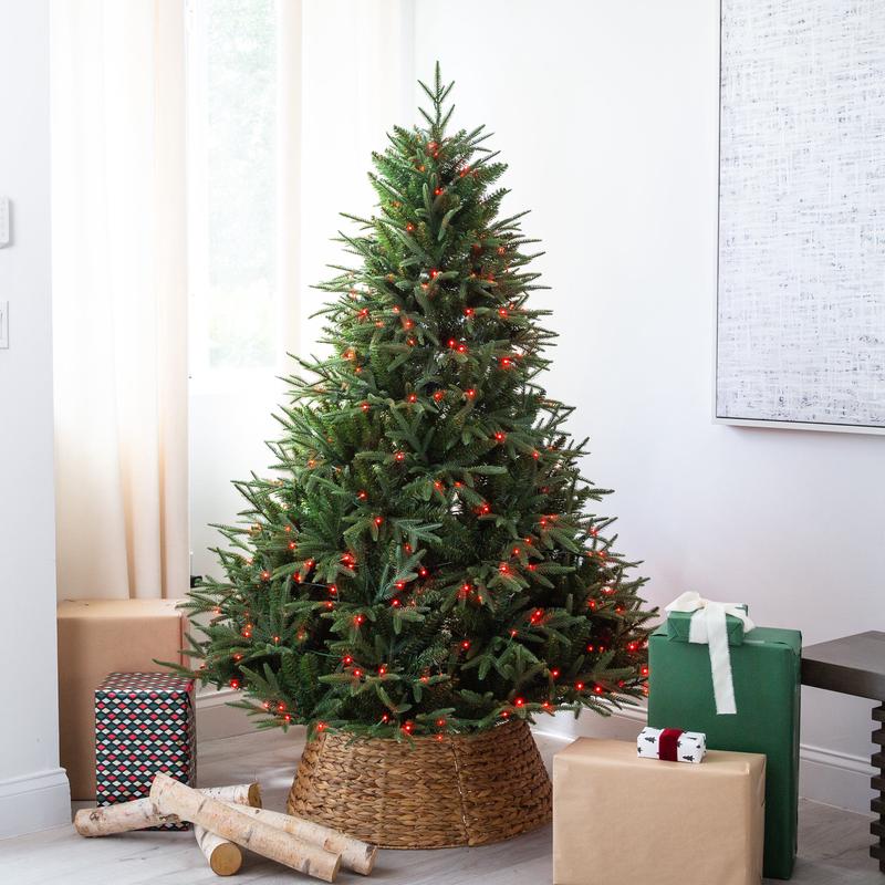 6 Pre-Lit Artificial Edmonton Fir Light Show Memory Shape Christmas Tree with Instant Connect Technology and 300 Color Changing LED Lights