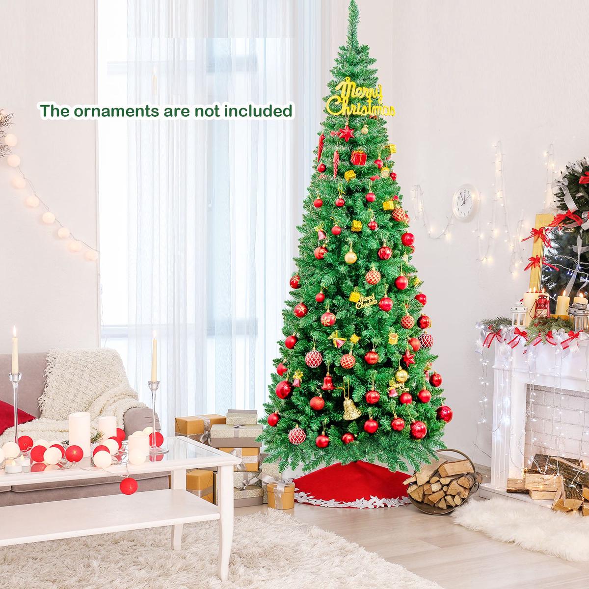 - 7.5  Artificial National Foot Kingswood Fir Pencil Christmas Tree-7.5 ft