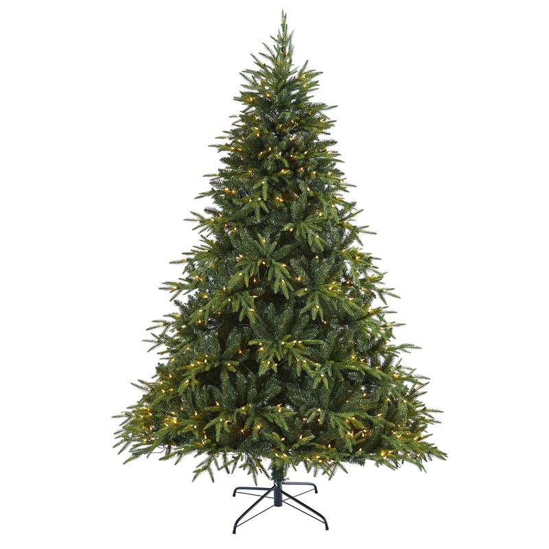 7.5 Colorado Mountain Fir Natural Look Artificial Christmas Tree with 600 Clear LED Lights and 3048 Bendable Branches