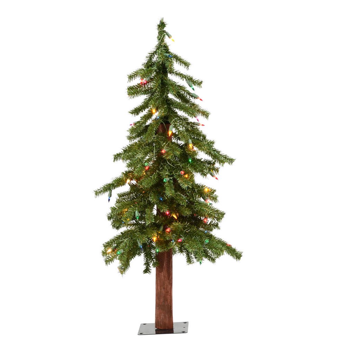 Vickerman 2ft. x 21in. Alpine Artificial Christmas Tree Multi-colored LED Lights