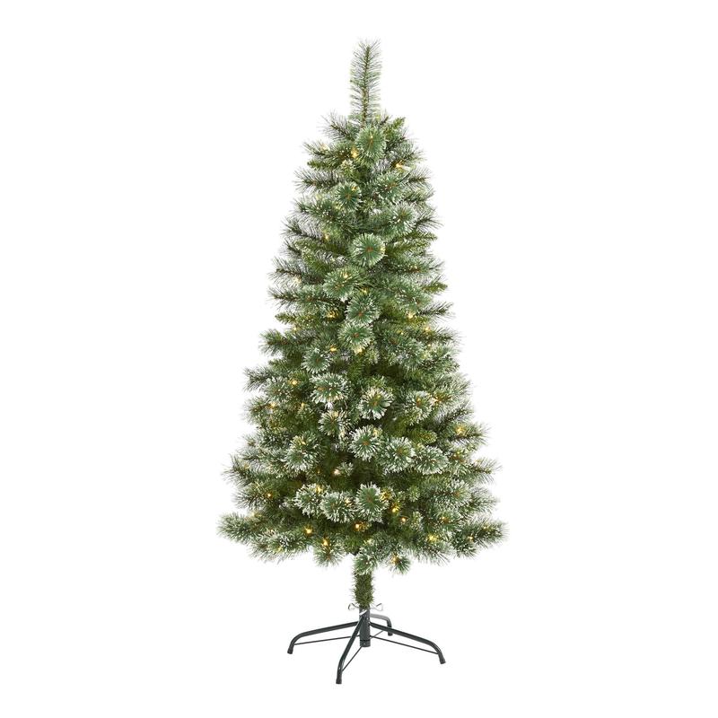 5 Wisconsin Slim Snow Tip Pine Artificial Christmas Tree with 150 Clear LED Lights