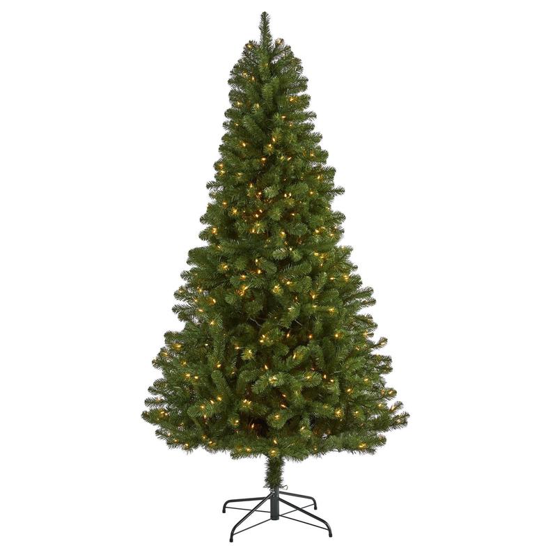 7.5 Virginia Fir Artificial Christmas Tree with 450 Clear Lights and 979 Bendable Branches
