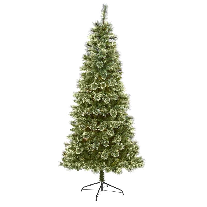7 Wisconsin Slim Snow Tip Pine Artificial Christmas Tree with 652 Bendable Branches
