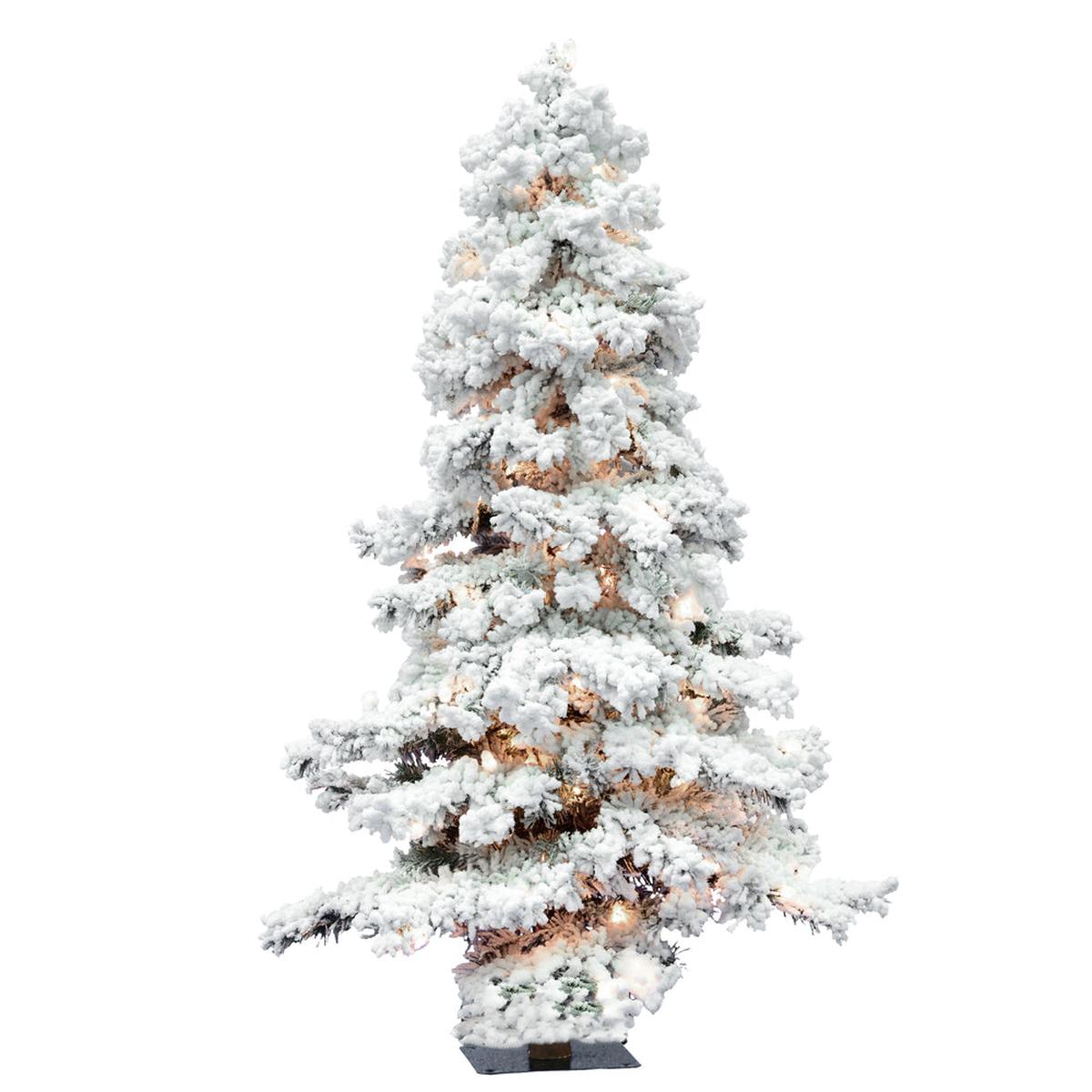 Vickerman 7ft. Flocked Spruce Artificial Christmas Tree with 400 Clear Lights
