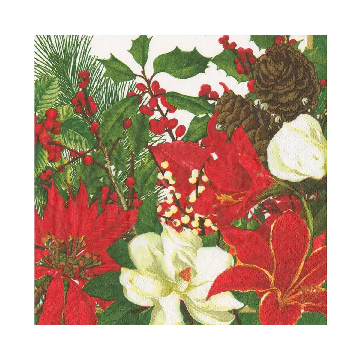 Caspari Napkin - Christmas Garden (20 Pack)