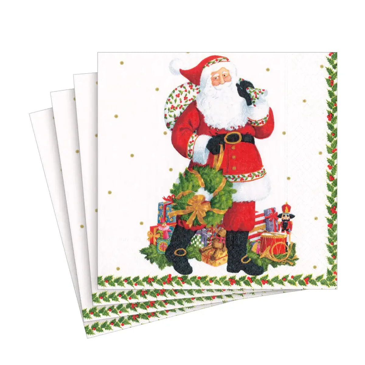 Caspari Napkin - Jolly St.Nick (20 Pack) - Default Title