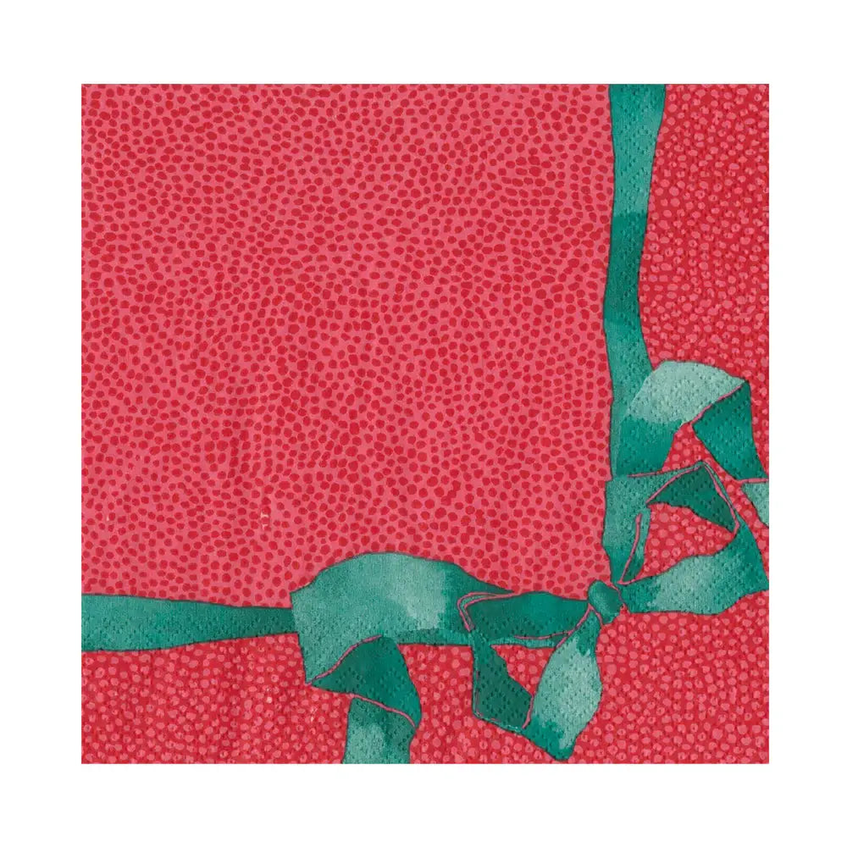 Caspari Napkin - Tied With a Bow Red And Spruce (20 Pack) - Default Title