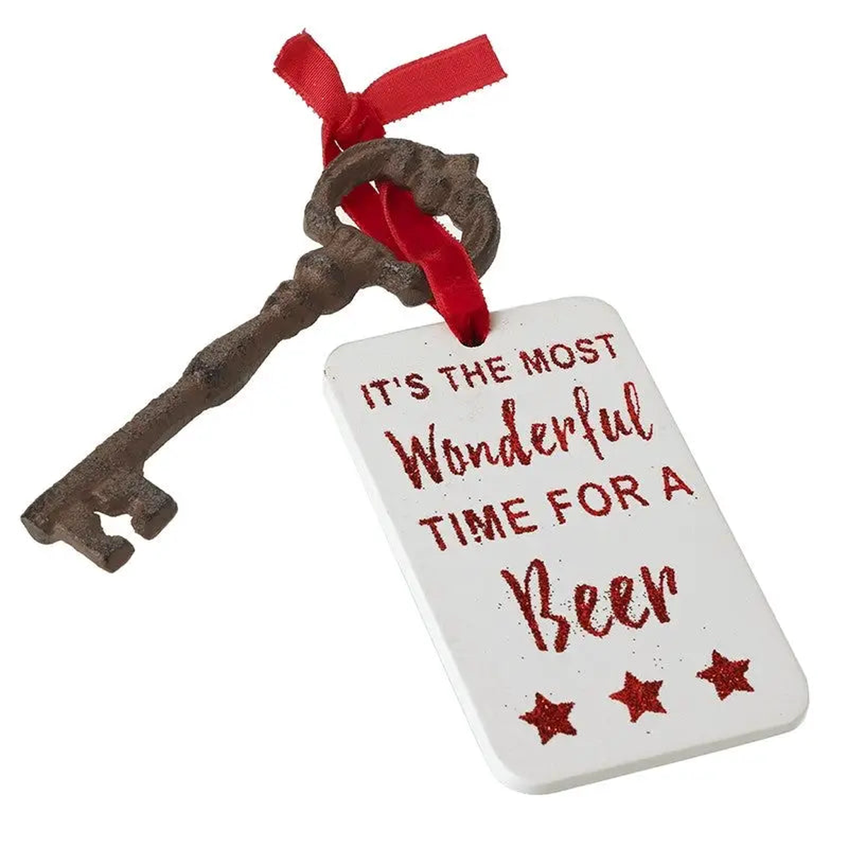 Cast Iron Key Bottle Opener With Tag 14x4cm - Default Title