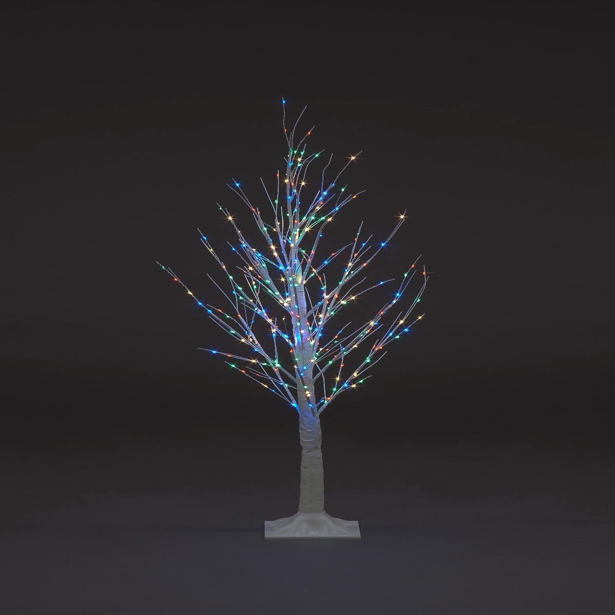 Christmas Birch Tree with 300 Multi coloured LEDs (120cm)