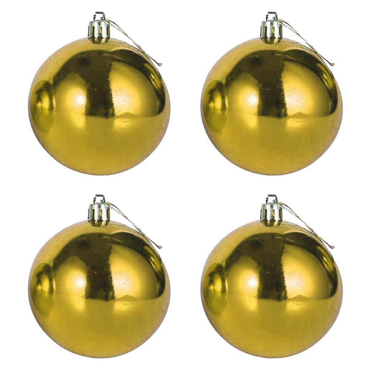 Christmas Decoration Gold Ball 10 cm (4 Pcs)