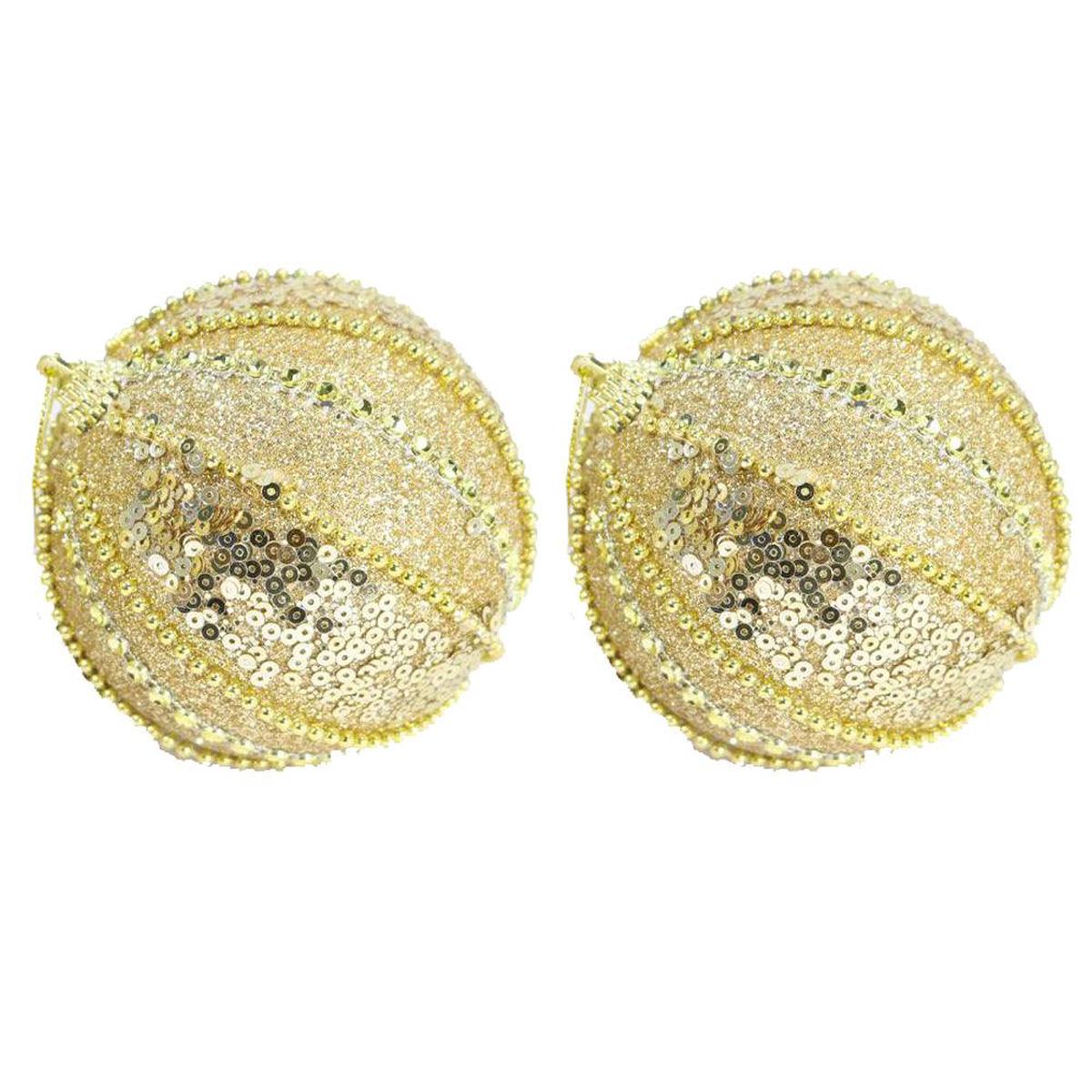 Christmas Gold 10 cm Ball Tree Decoration Set (2 pcs)