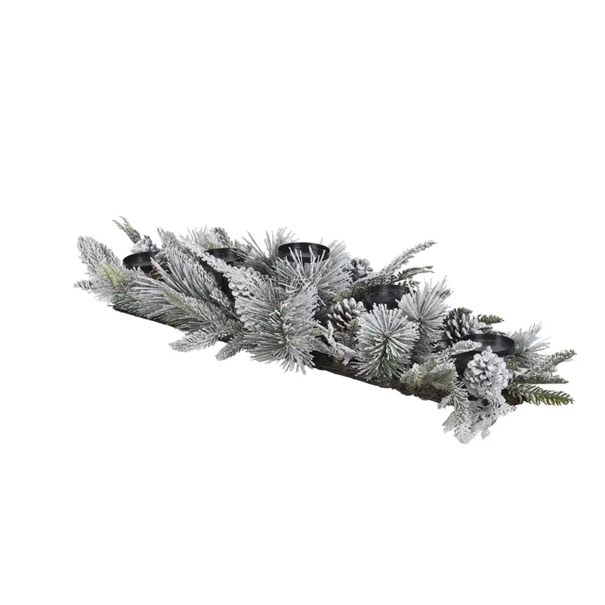 Frosted Pine Candle Holder