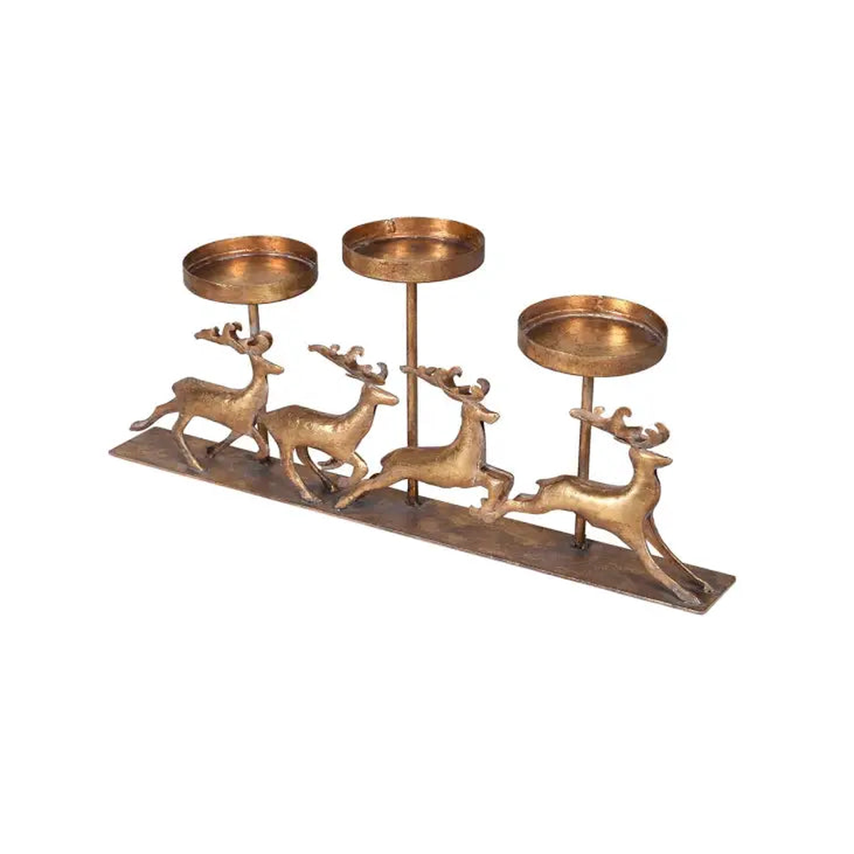 Gold Reindeer Candle Holder
