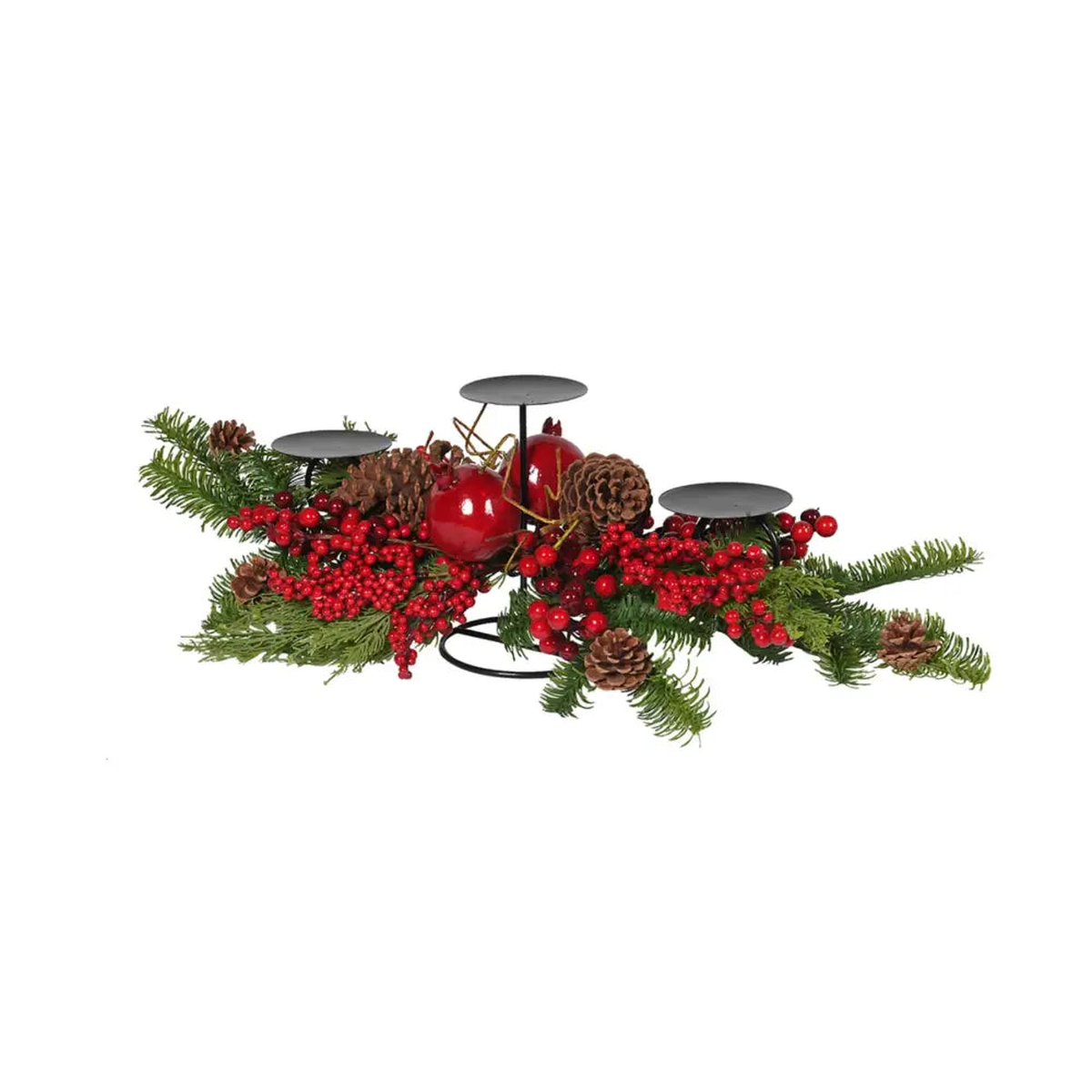 Pinecone And Berries Candle Holder