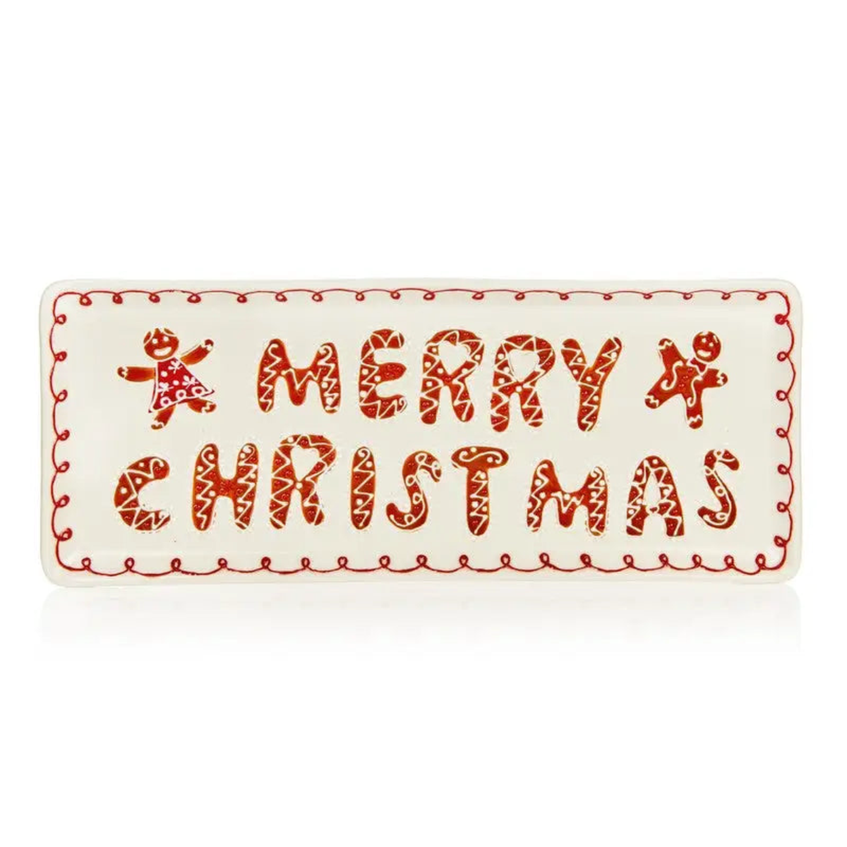 Premier Gingerbread Merry Xmas Oblong Plate 41cm