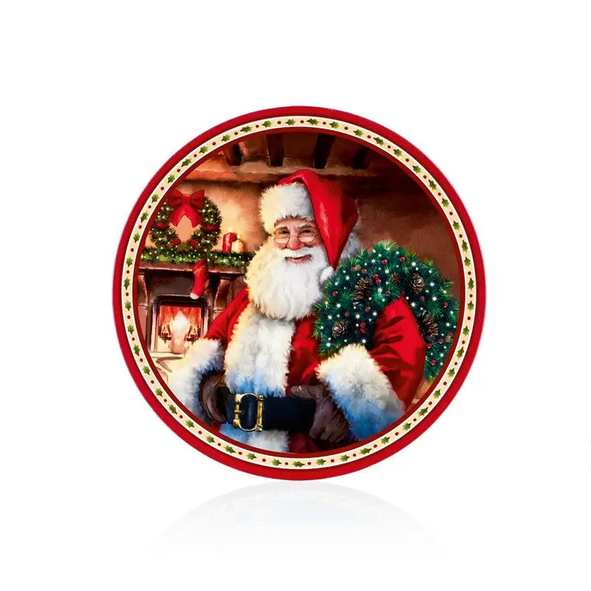 Premier Red Santa with Wreaths Plate 40cm