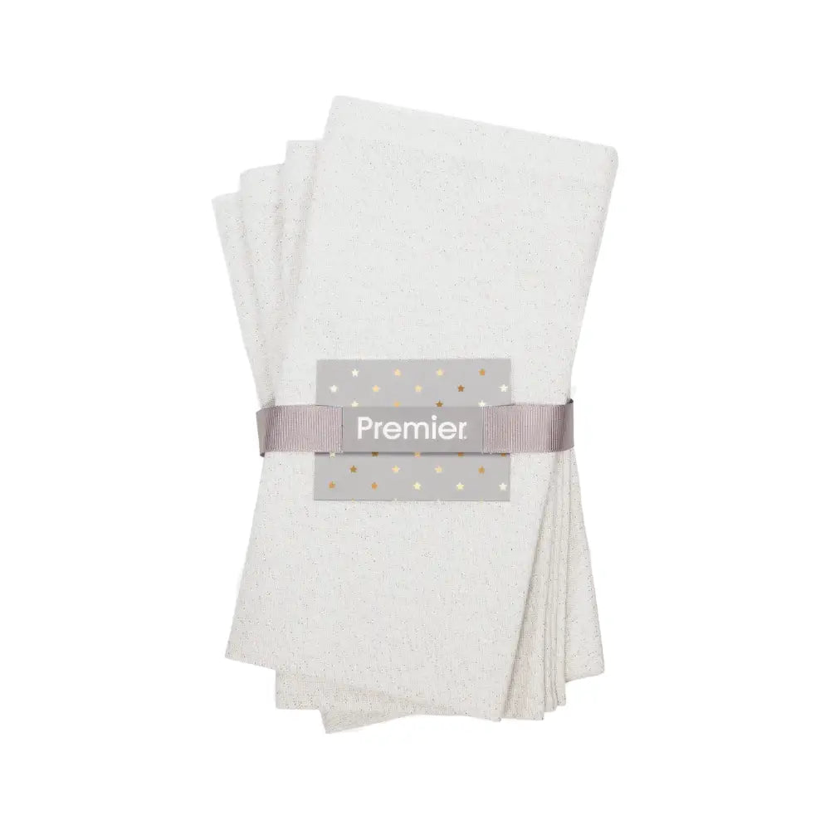 Set of 4 Silver Glittered Lurex Napkins 40x40cm