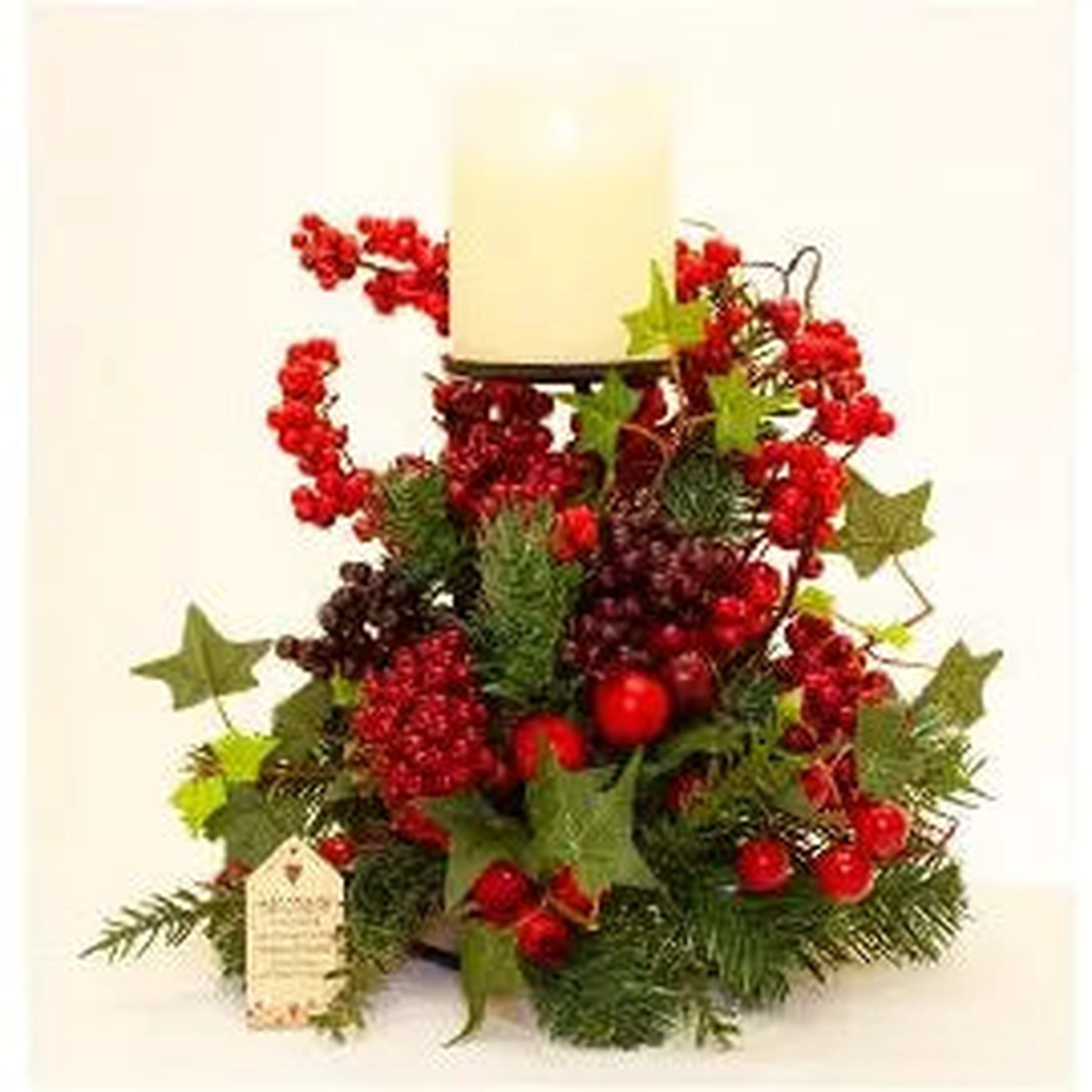 Woodland Berry Small Single Candle Stand 30cm (Candle Not Included)