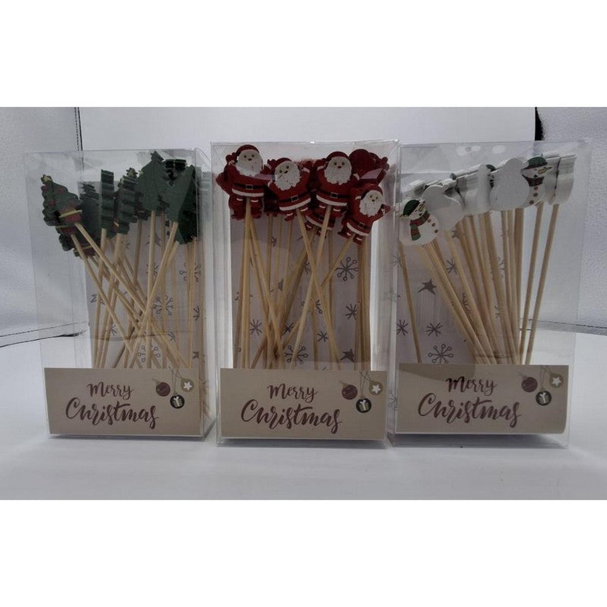 Xmas Cheer Cocktail Sticks - 3 Assorted - 1 Sent