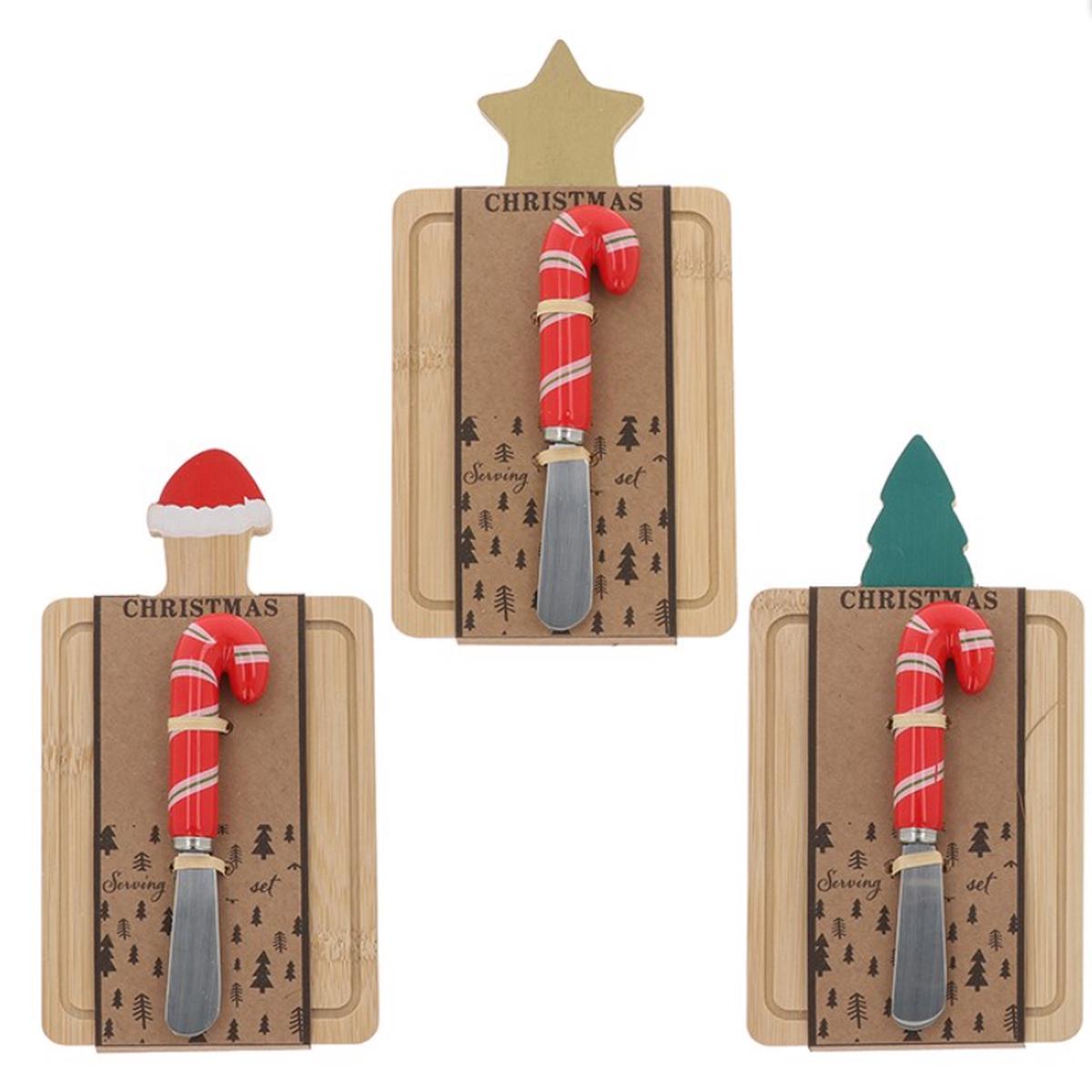 Xmas Cheer Icon Board & Knife - 3 Assorted. 1 Sent
