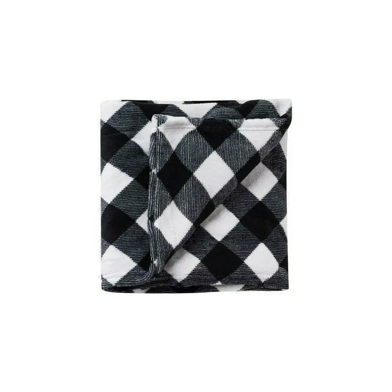 Black & White Buffalo Plaid Blanket