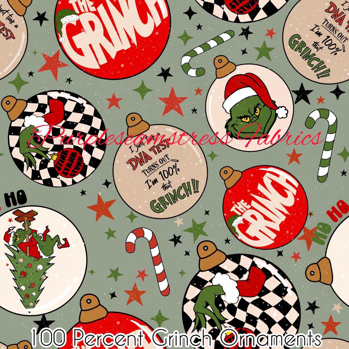 100 Percent Grinch Ornaments  Fabric