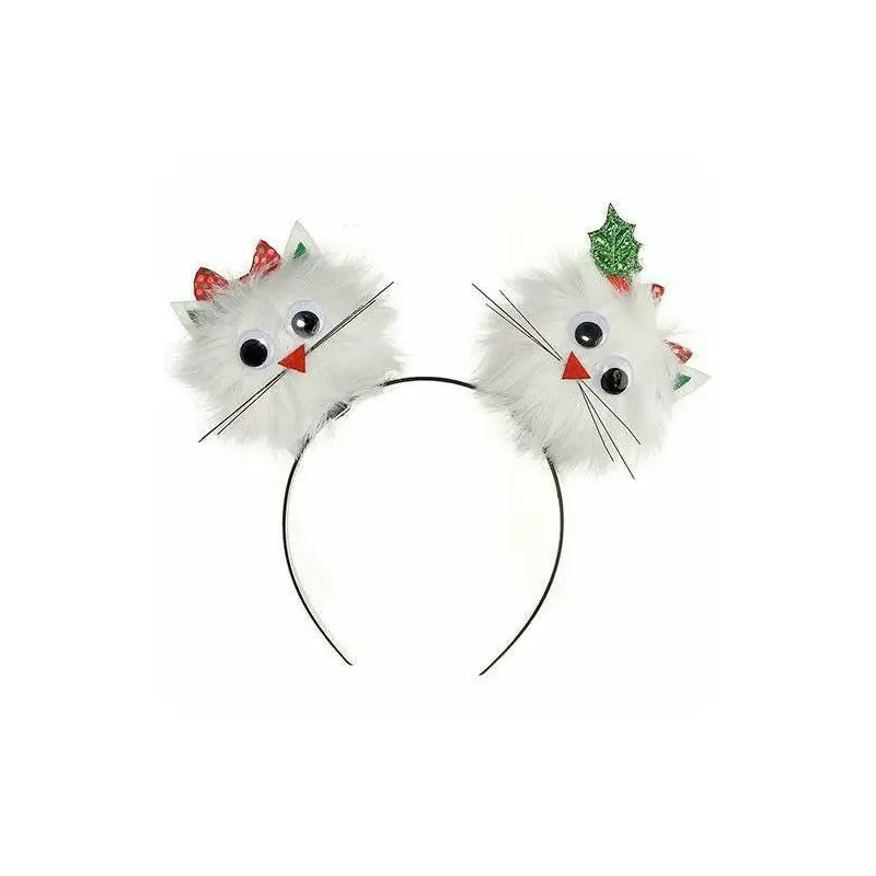 Child Christmas Cat Pom-Pom Headband