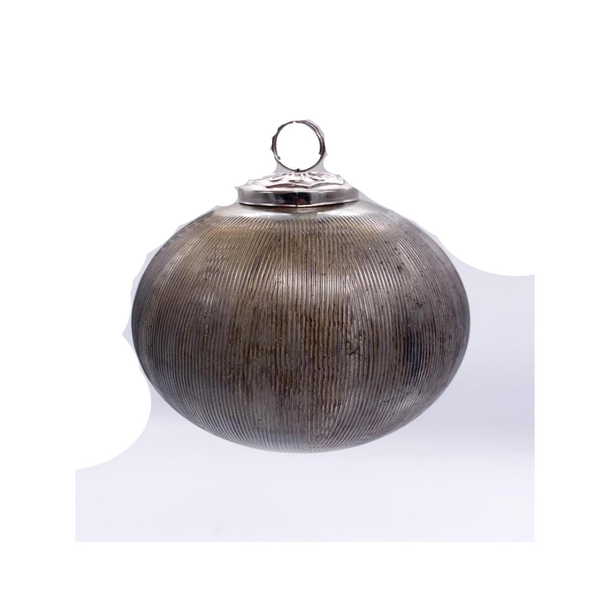 10cm Antique Silver Glass Christmas Tree Ball