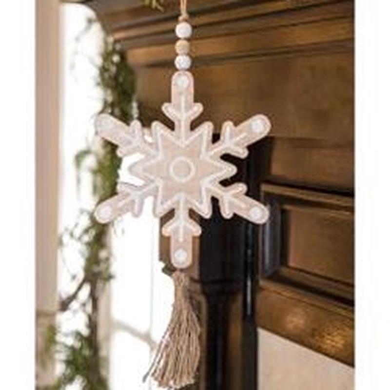 *Cutout Snowflake Wood Ornament