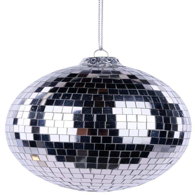 100MM Shiny Silver Mirror Ball Ornament