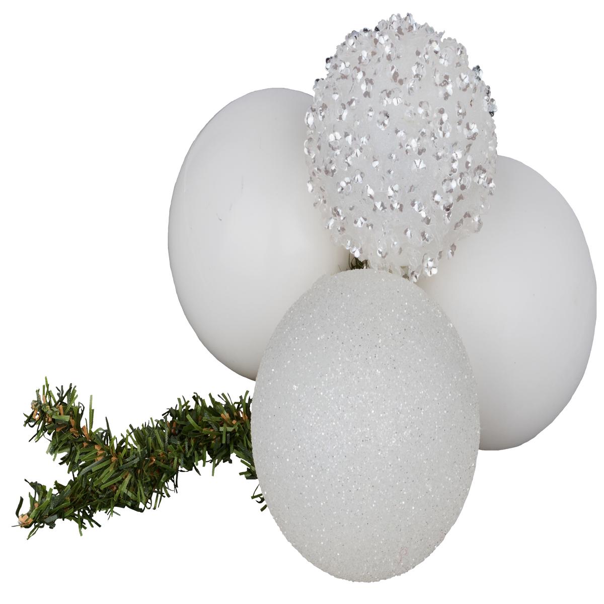White Sequin Glitter Ball Cluster Decoration