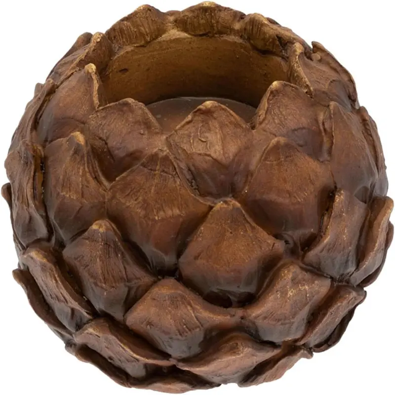 Tealight Candle Holder Tabletop Shelf Mantel Decorations for Home, 3.25", Natural Pinecone