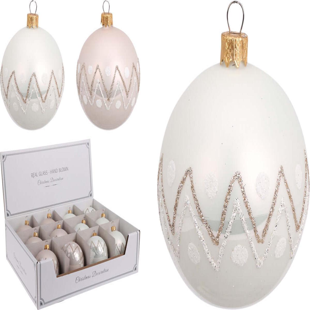 ZigZag Glass Christmas Tree Ball 8cm Assorted Product