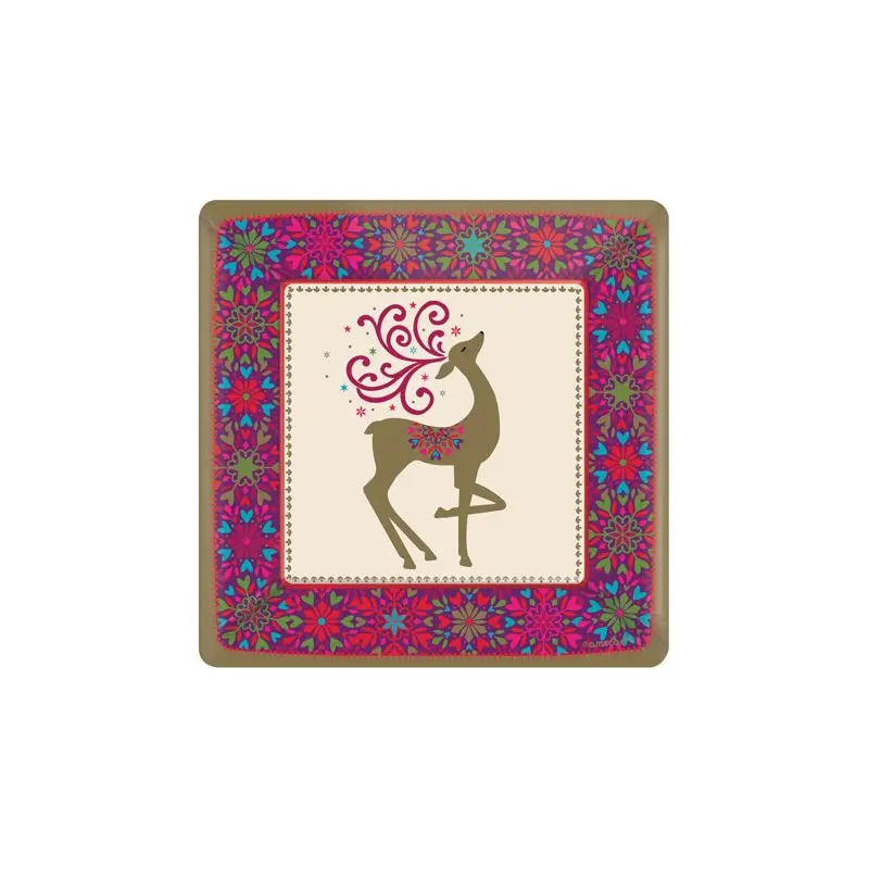 Winter Whimsey Reindeer 7" Dessert Plates (18 Count)
