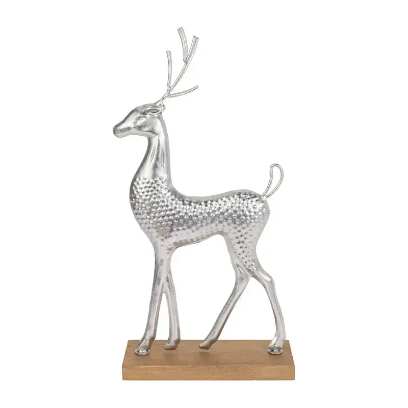 15.75" Tall Metal Silver Darling Deer Christmas