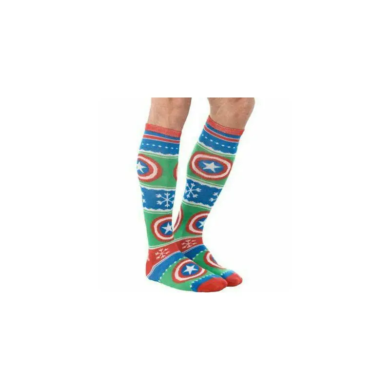 Adult Mens Captain America Christmas Knee Socks