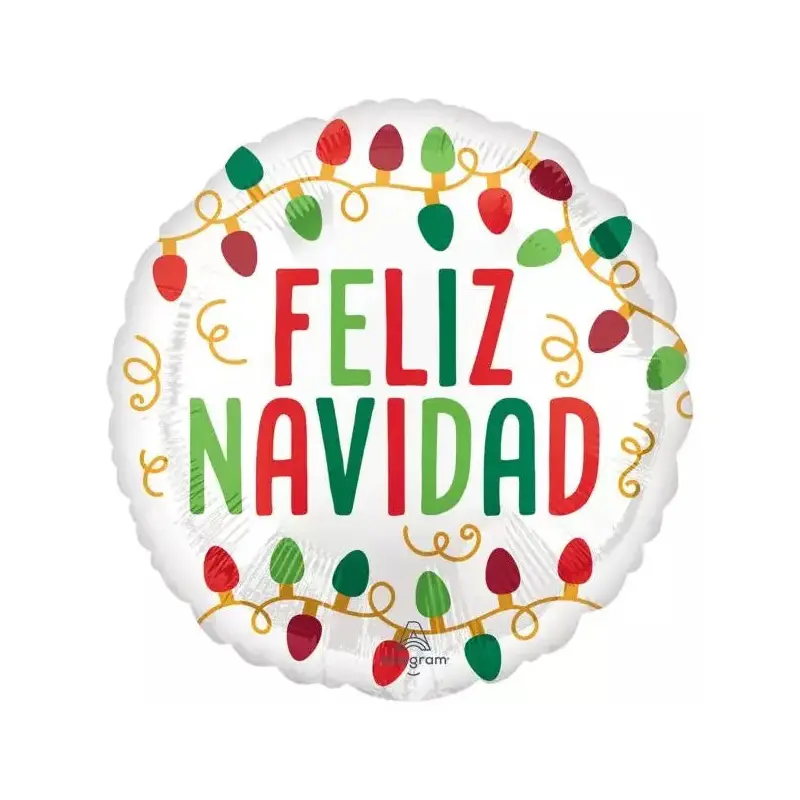 17" Feliz Navidad Christmas Lights Foil Balloon