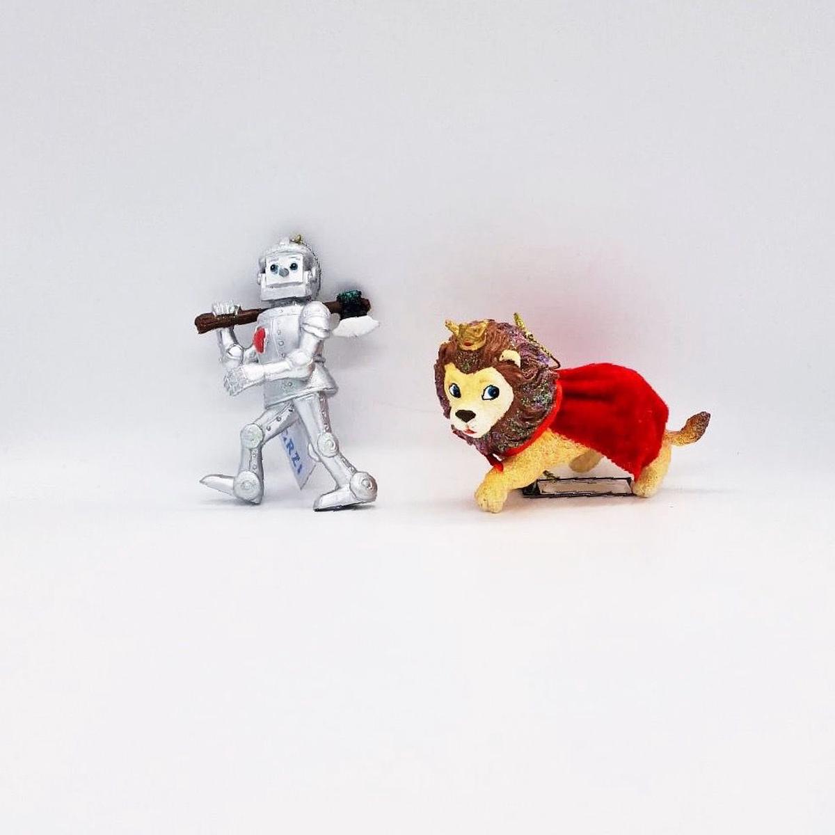 Wizard of Oz Tin Man and Lion Christmas Tree Decoration