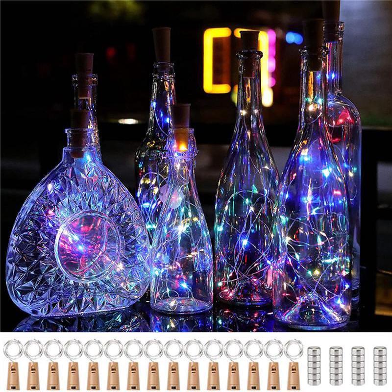 Wine Bottle Cork Lights Cork Shape Copper Wire Colorful Fairy Mini String Lights