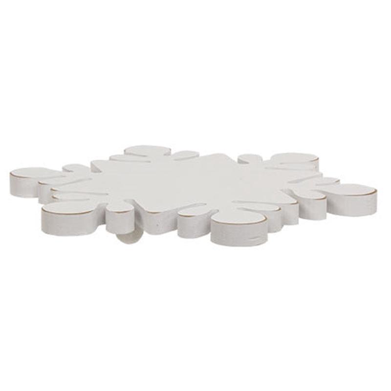 White Wooden Snowflake Riser 12.5"