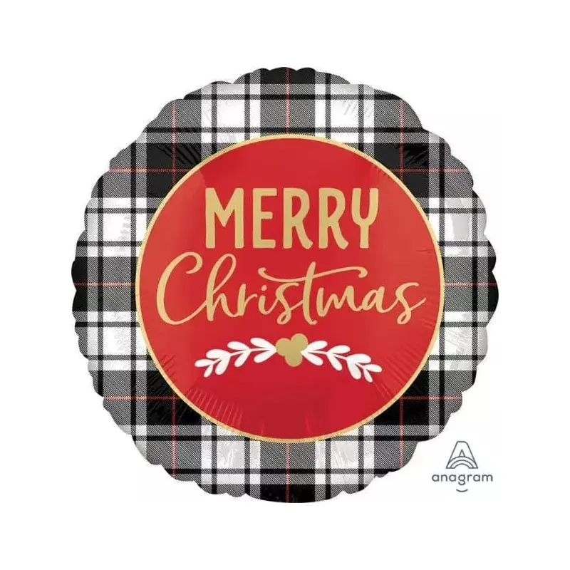 17" Christmas Plaid Foil Balloon